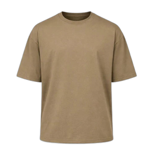 Camiseta Oversized Tecido Suedine - Caqui