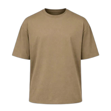 Camiseta Oversized Tecido Suedine - Caqui