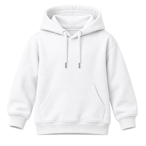 Blusa Moletom Canguru Infantil - Branco