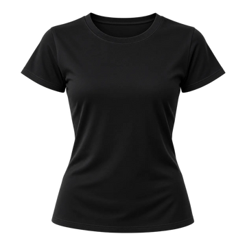 Camiseta Feminina 100% Algodão Baby Look - Preto