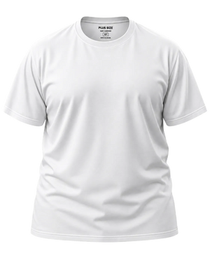 Camiseta Básica Plus Size 100% Algodão - Branco