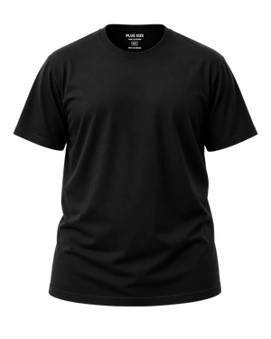 Camiseta Básica Plus Size 100% Algodão - Preto