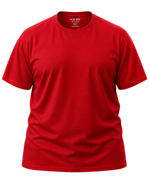 Camiseta Básica Plus Size 100% Algodão - Vermelho