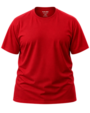 Camiseta Básica Plus Size 100% Algodão - Vermelho