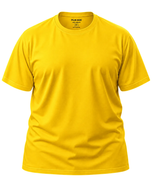 Camiseta Básica Plus Size 100% Algodão - Amarelo