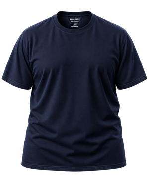 Camiseta Básica Plus Size 100% Algodão - Azul Marinho