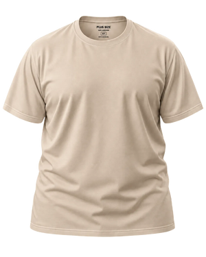 Camiseta Básica Plus Size 100% Algodão - Bege