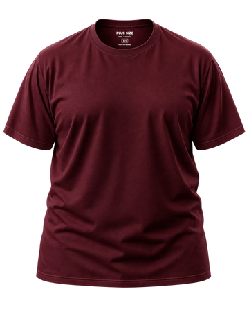 Camiseta Básica Plus Size 100% Algodão - Bordo