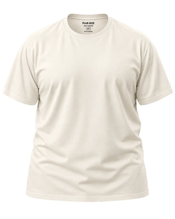 Camiseta Básica Plus Size 100% Algodão - Off White