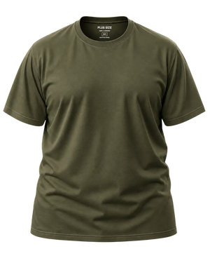 Camiseta Básica Plus Size 100% Algodão - Verde Militar