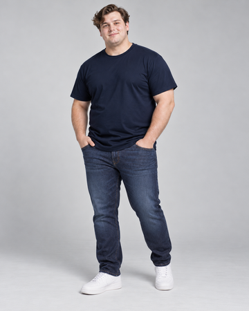 Camiseta Básica Plus Size 100% Algodão - Azul Marinho