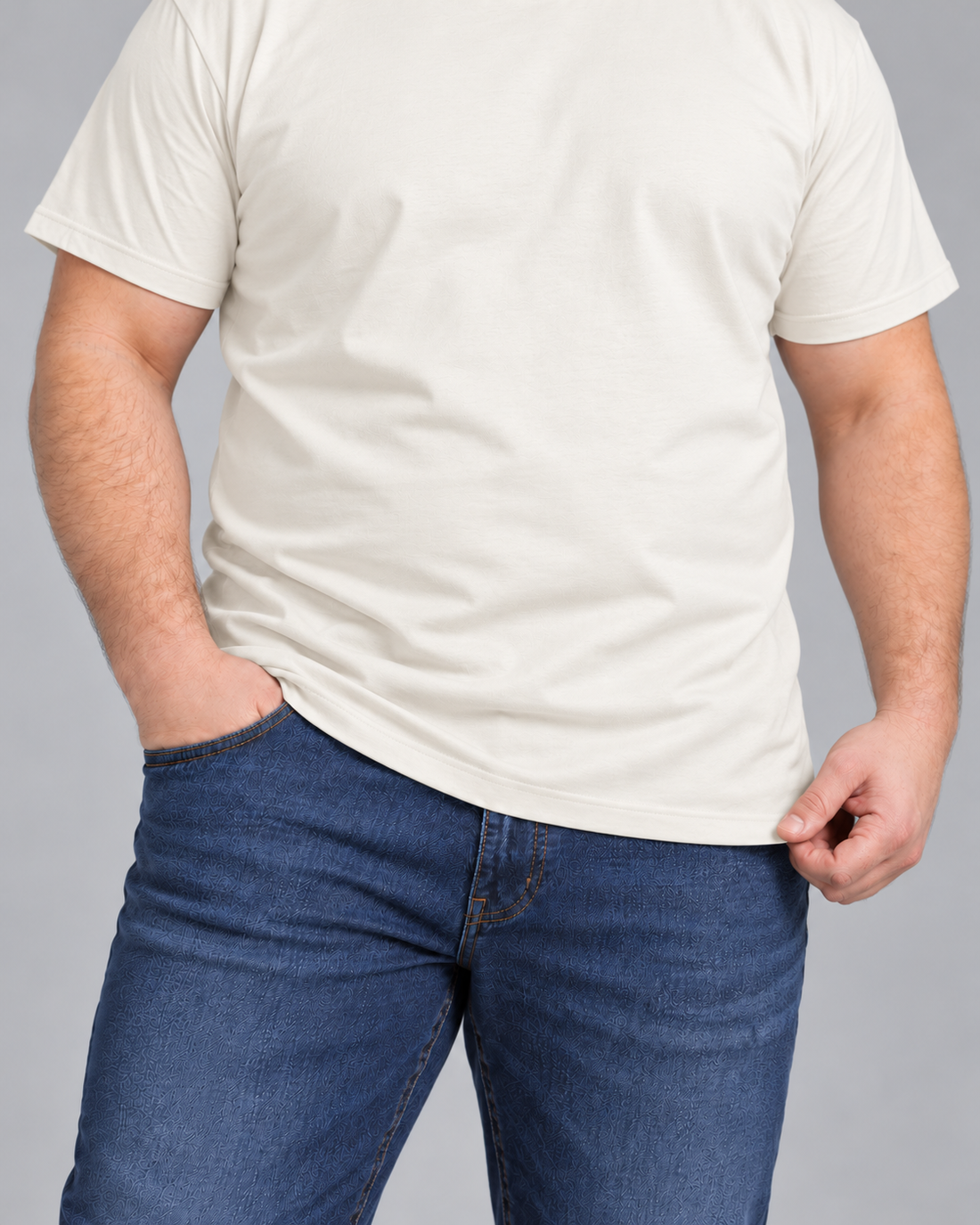 Camiseta Básica Plus Size 100% Algodão - Off White