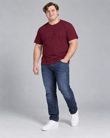 Camiseta Básica Plus Size 100% Algodão - Bordo