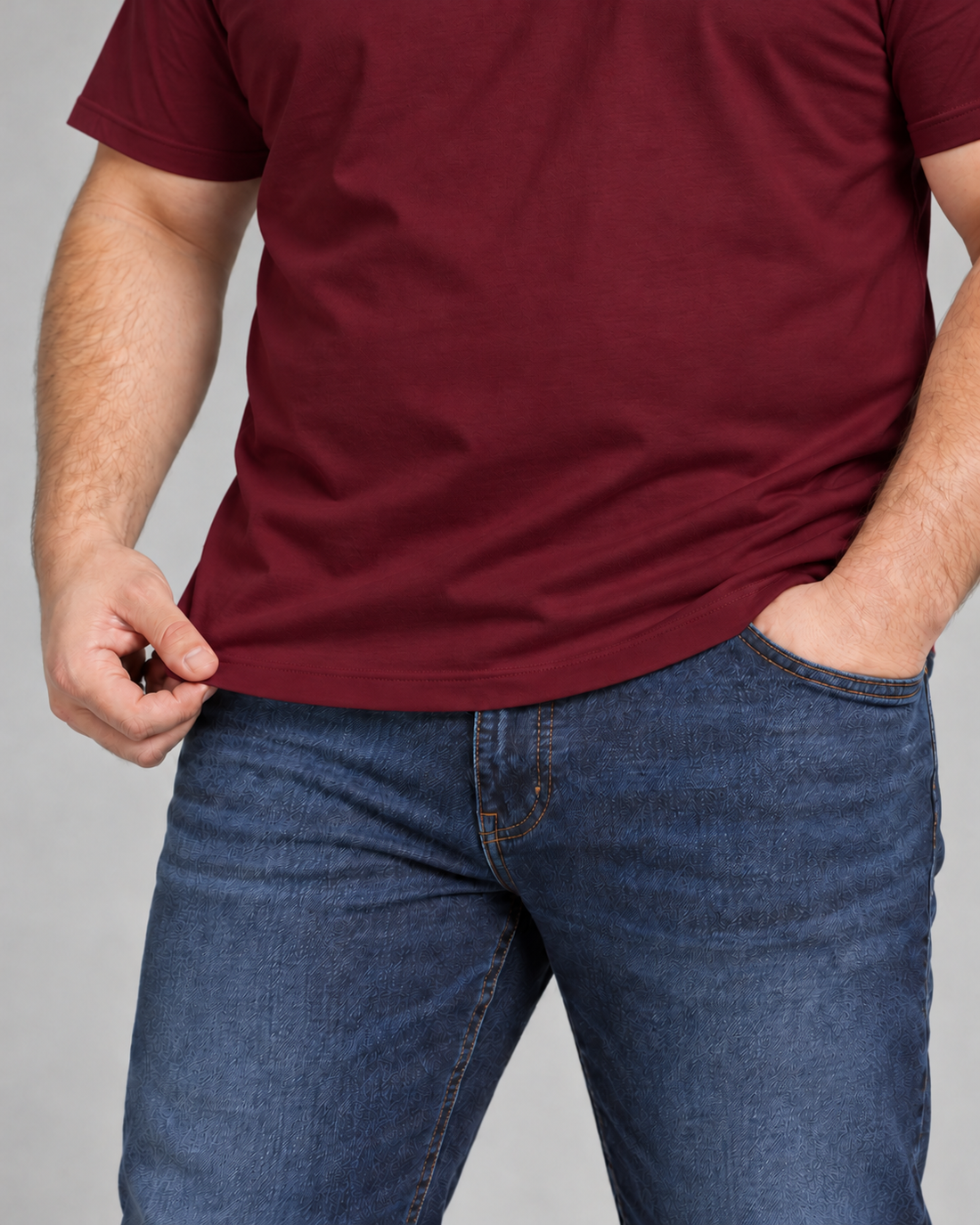 Camiseta Básica Plus Size 100% Algodão - Bordo
