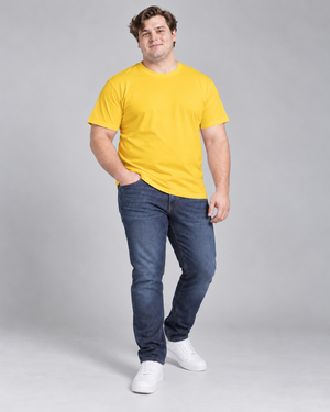 Camiseta Básica Plus Size 100% Algodão - Amarelo