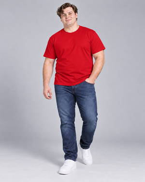 Camiseta Básica Plus Size 100% Algodão - Vermelho