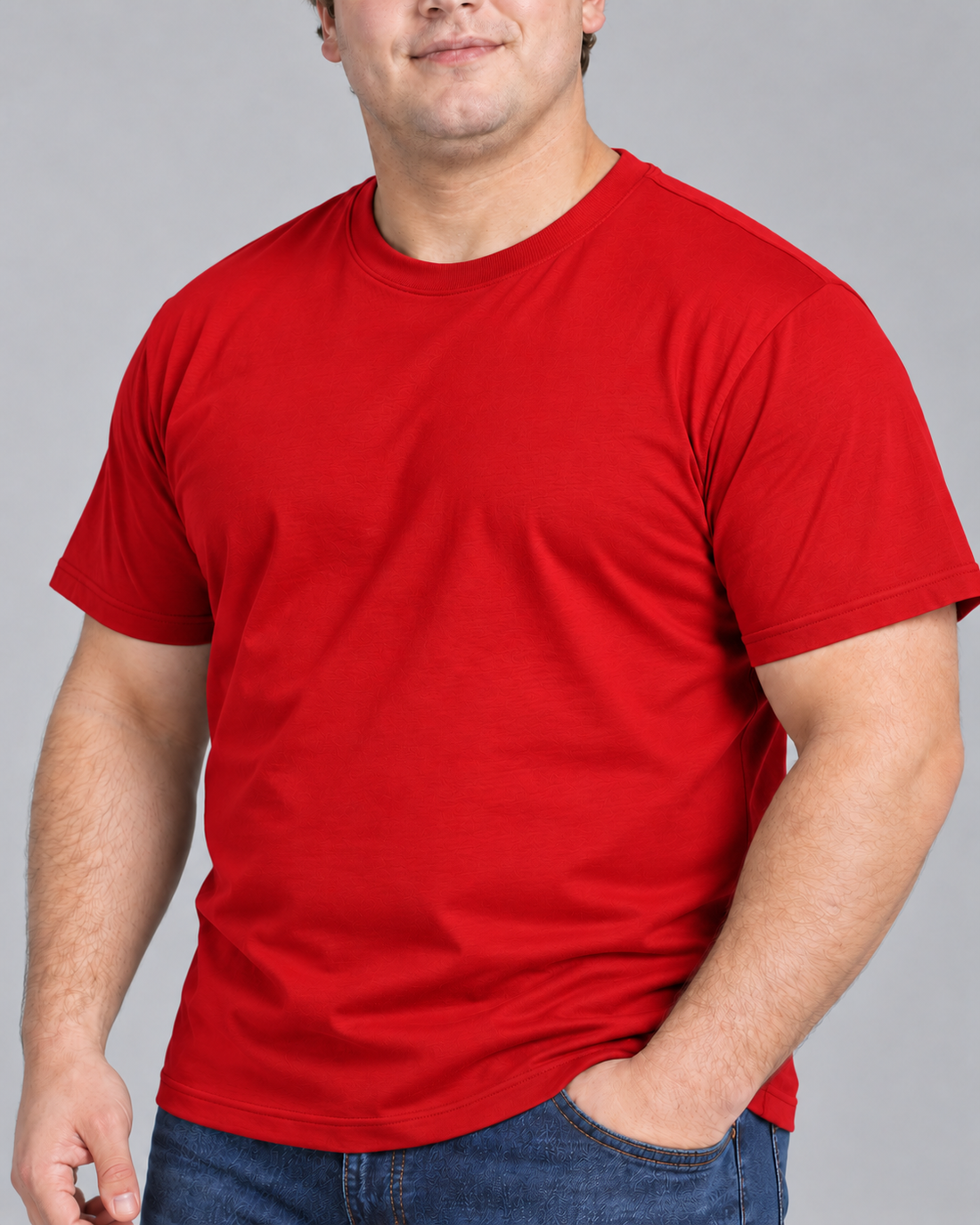 Camiseta Básica Plus Size 100% Algodão - Vermelho