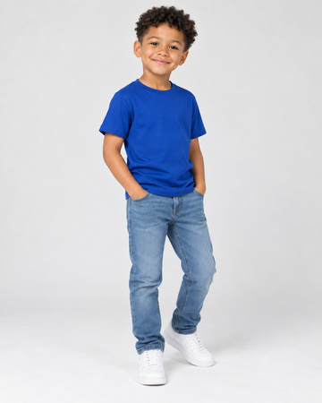 Camiseta Infantil 100% Algodão - Azul Royal