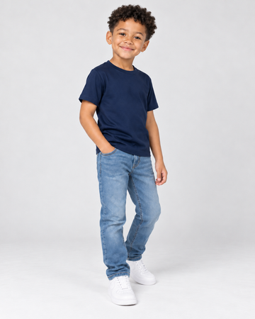 Camiseta Infantil 100% Algodão - Azul Marinho