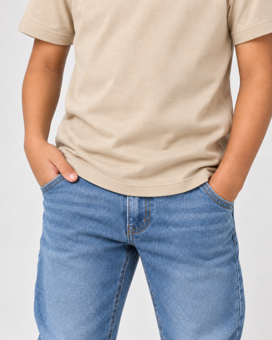 Camiseta Infantil 100% Algodão - Bege