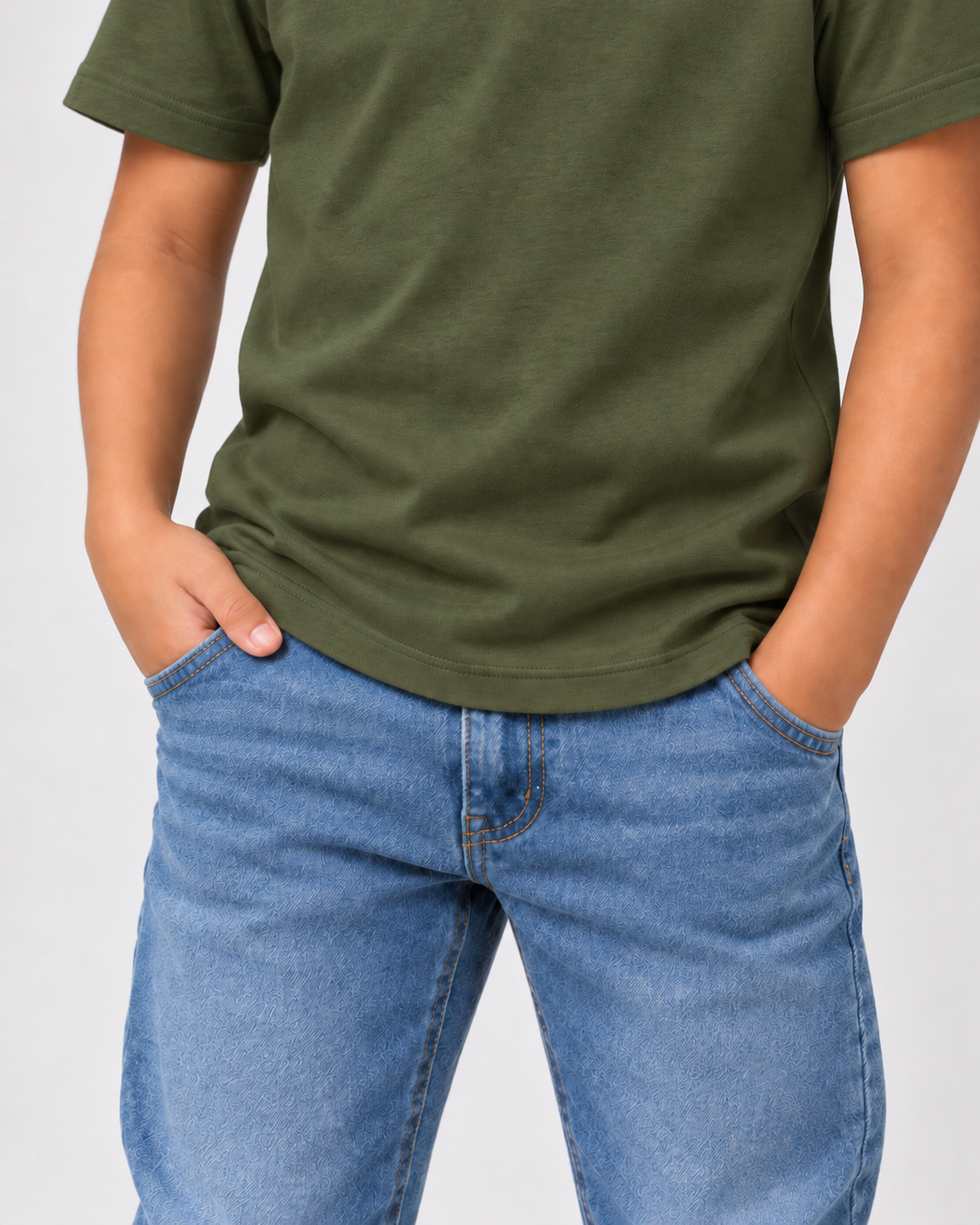 Camiseta Infantil 100% Algodão - Verde Militar