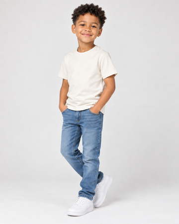 Camiseta Infantil 100% Algodão - Off White