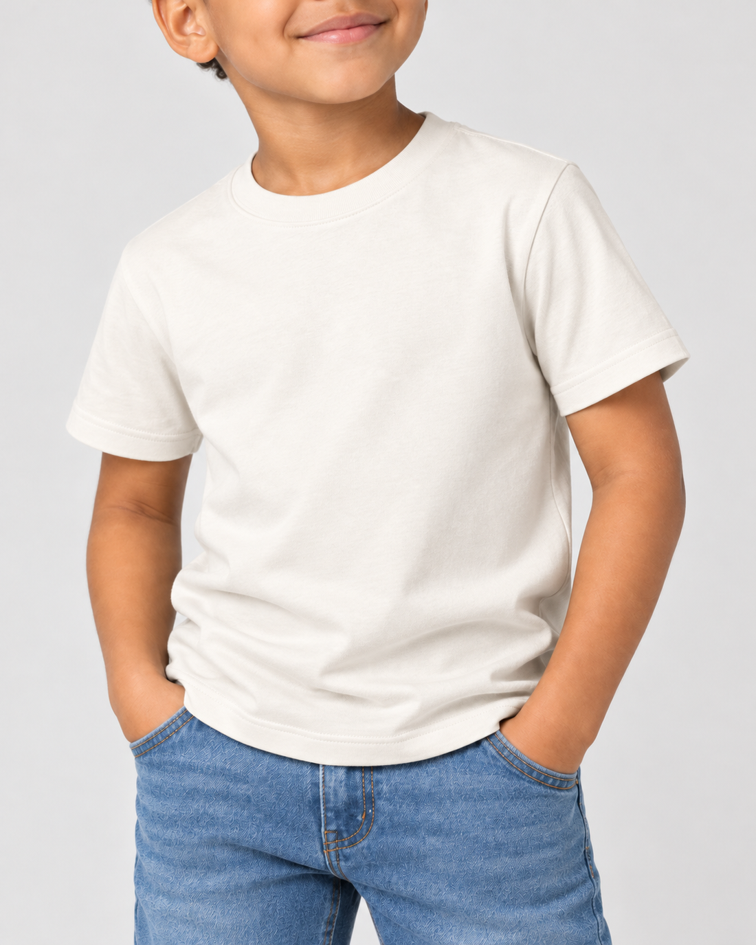 Camiseta Infantil 100% Algodão - Off White