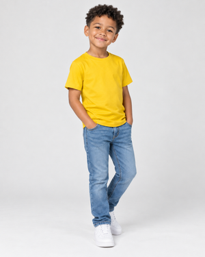 Camiseta Infantil 100% Algodão - Amarelo Bandeira