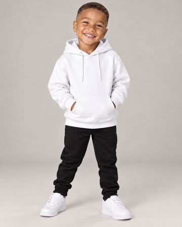Blusa Moletom Canguru Infantil - Branco