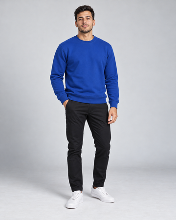 Blusa Moletom Gola Redonda Premium - Azul Royal