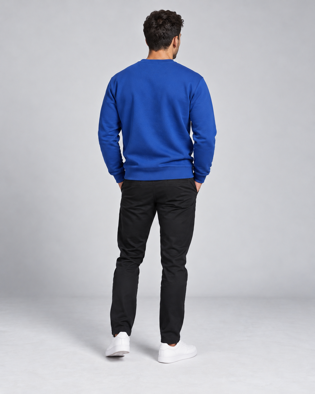 Blusa Moletom Gola Redonda Premium - Azul Royal