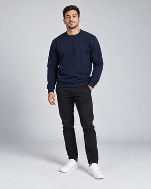 Blusa Moletom Gola Redonda Premium - Azul Marinho