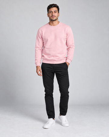 Blusa Moletom Gola Redonda Premium - Rosa Bebê