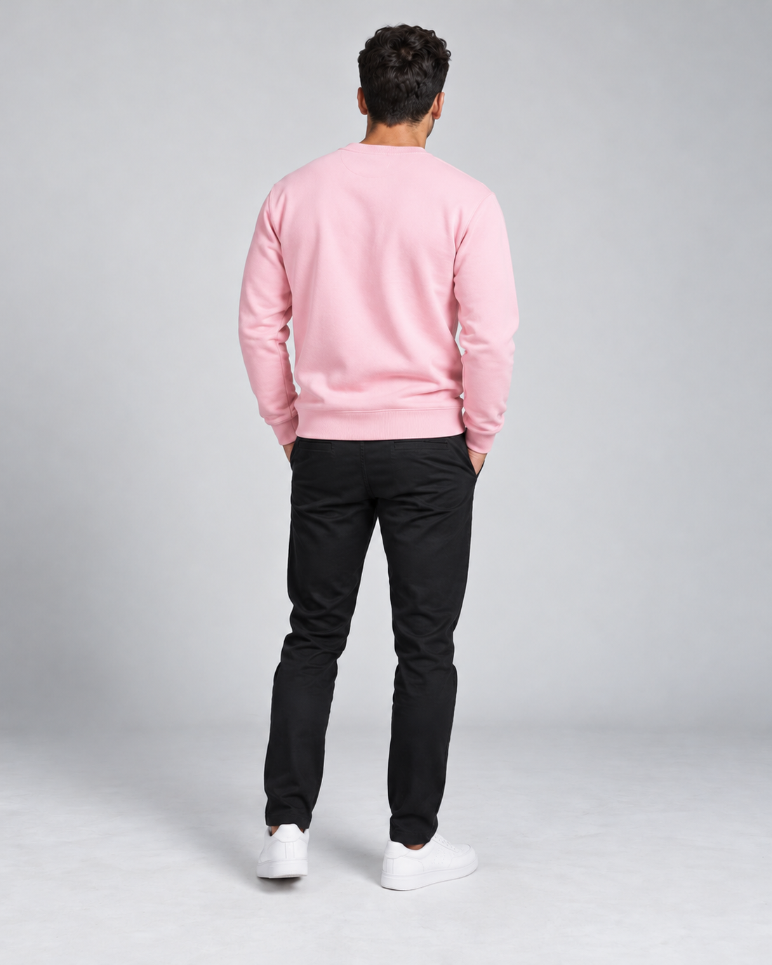 Blusa Moletom Gola Redonda Premium - Rosa Bebê