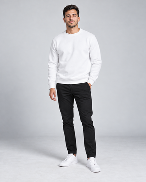 Blusa Moletom Gola Redonda Premium - Branco