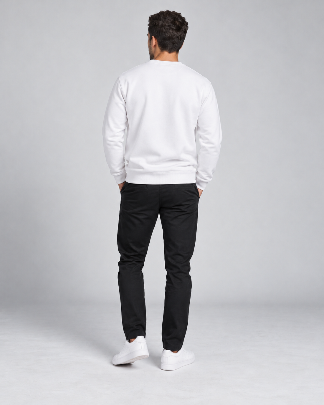 Blusa Moletom Gola Redonda Premium - Branco