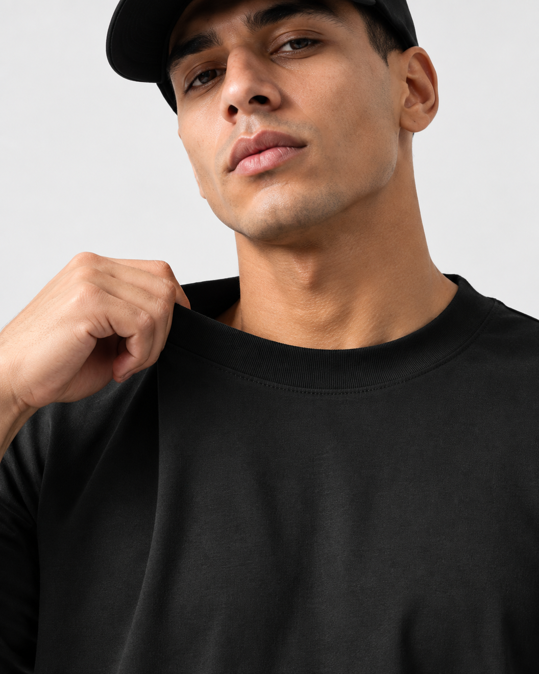 Camiseta Oversized Tecido Suedine - Preto