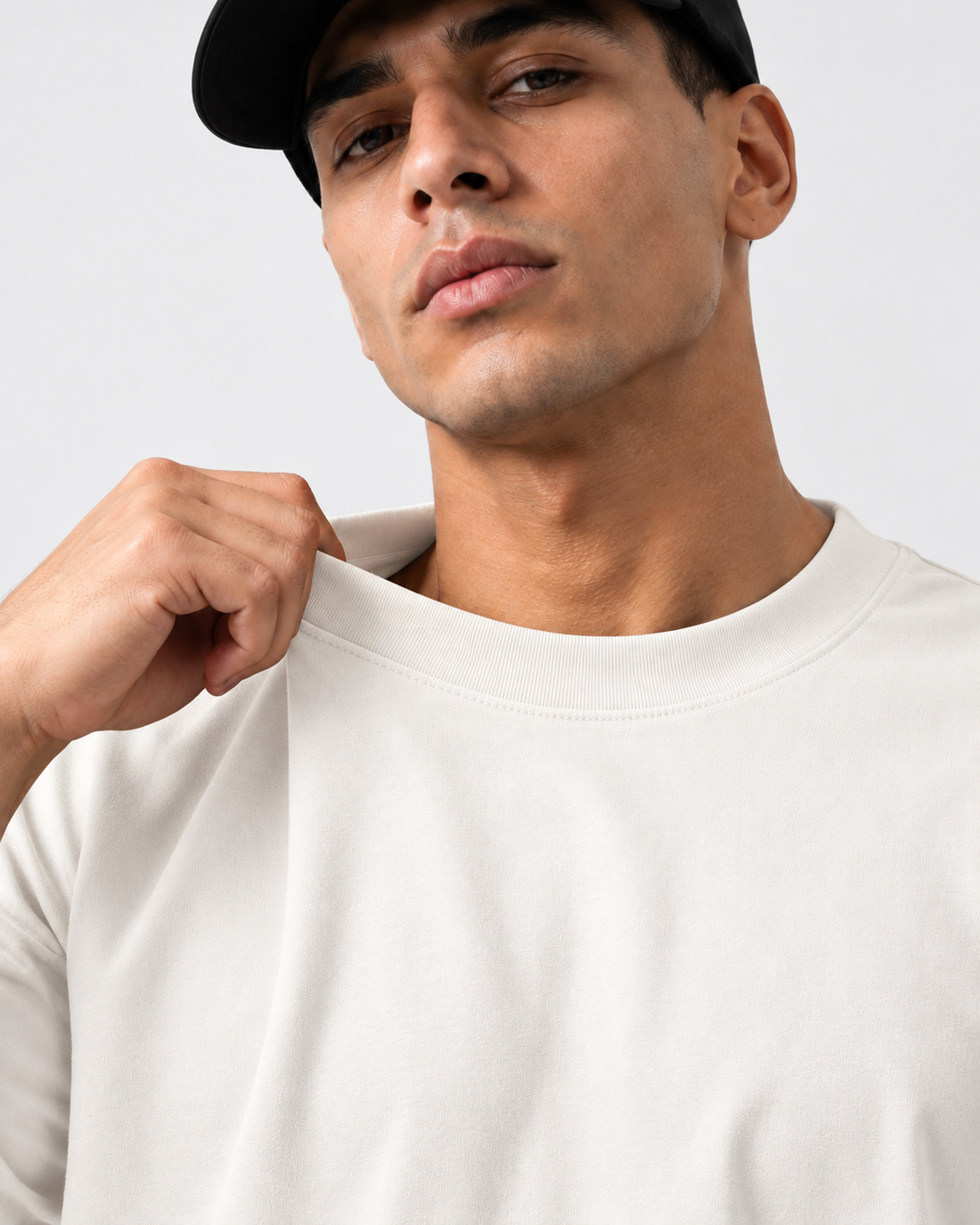 Camiseta Oversized Tecido Suedine -Off White