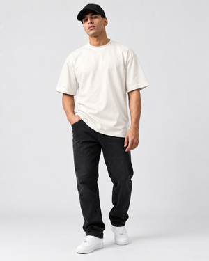 Camiseta Oversized Tecido Suedine -Off White