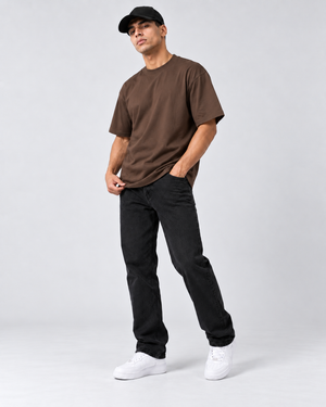 Camiseta Oversized 100% Algodão - Marrom