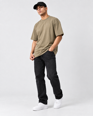 Camiseta Oversized 100% Algodão - Bege