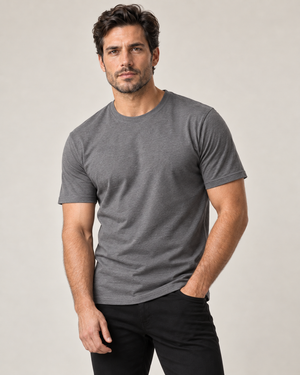 Camiseta Básica 100% algodão Fio 30.1 - Cinza