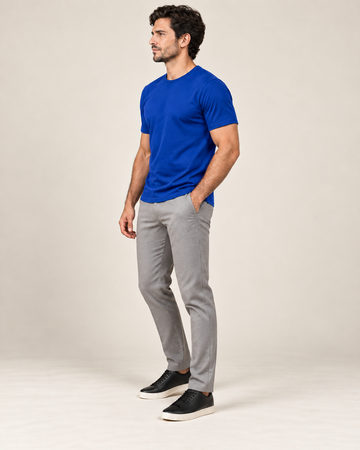 Camiseta Básica 100% algodão Fio 30.1 - Azul Royal