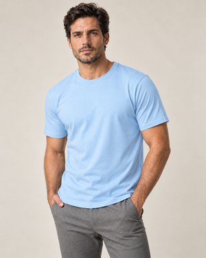 Camiseta Básica 100% algodão Fio 30.1 - Azul Bebê