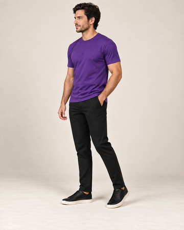 Camiseta Básica 100% algodão Fio 30.1 - Roxo
