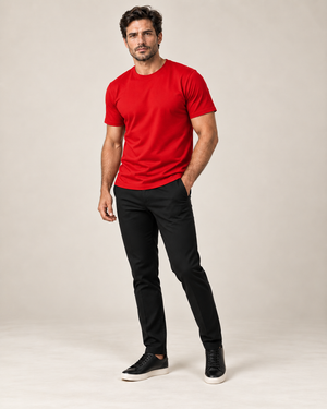 Camiseta Básica 100% algodão Fio 30.1 - Vermelho