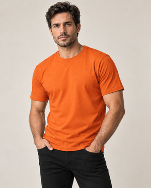 Camiseta Básica 100% algodão Fio 30.1 - Laranja