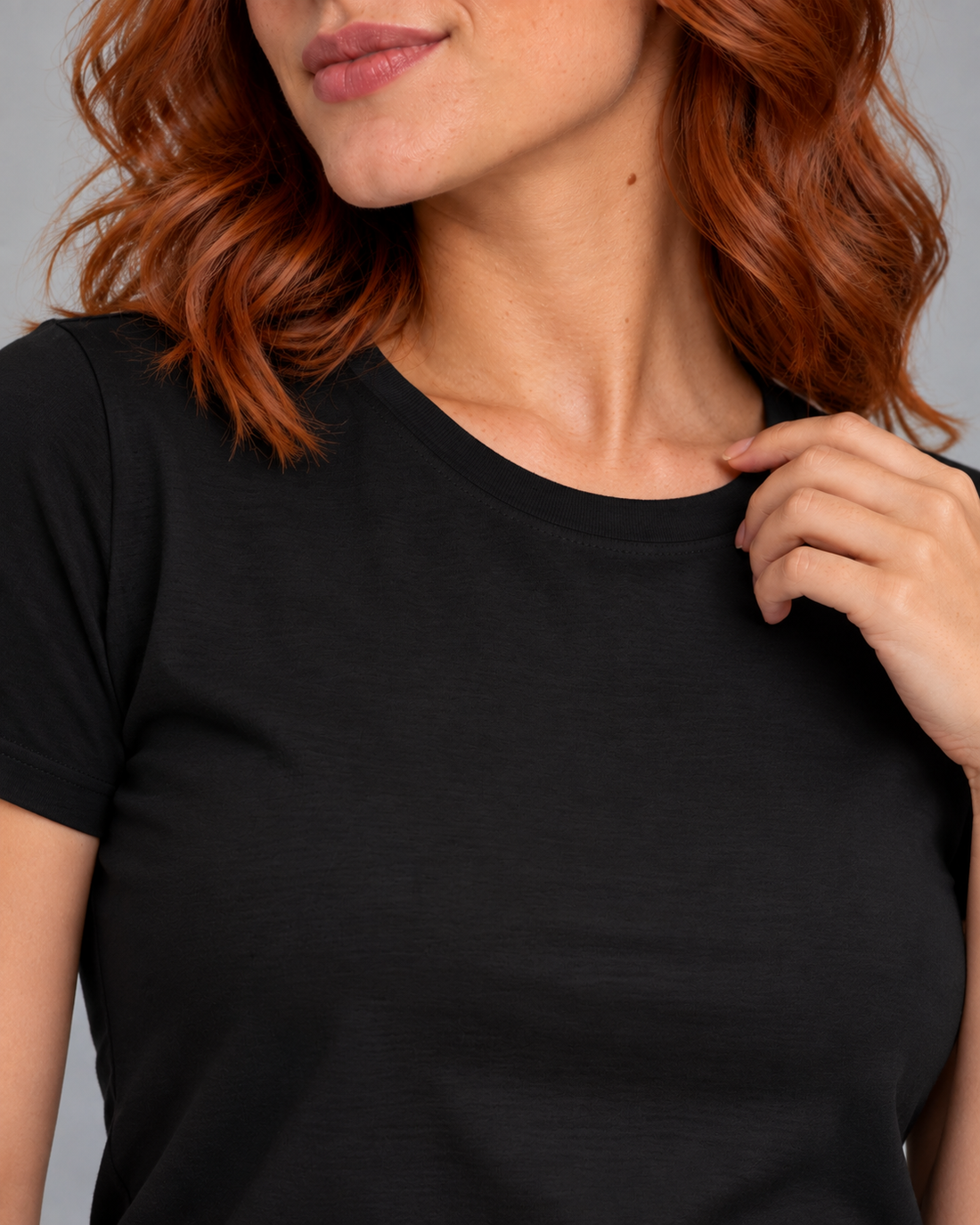 Camiseta Feminina 100% Algodão Baby Look - Preto