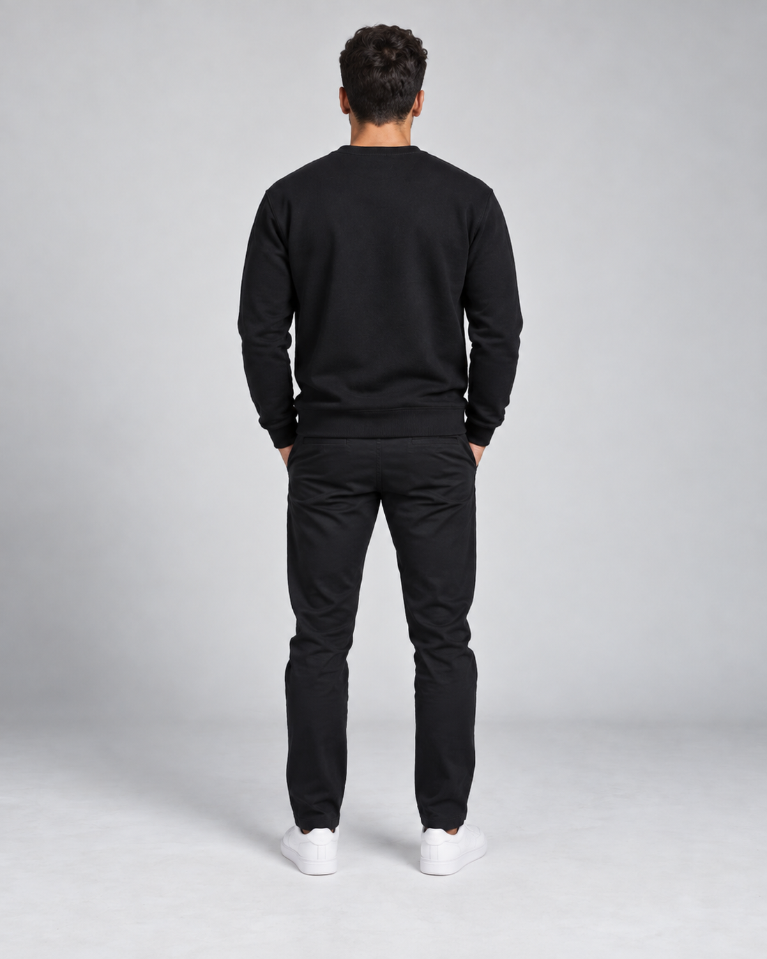 Blusa Moletom Gola Redonda Premium - Preto