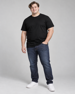 Camiseta Básica Plus Size 100% Algodão - Preto